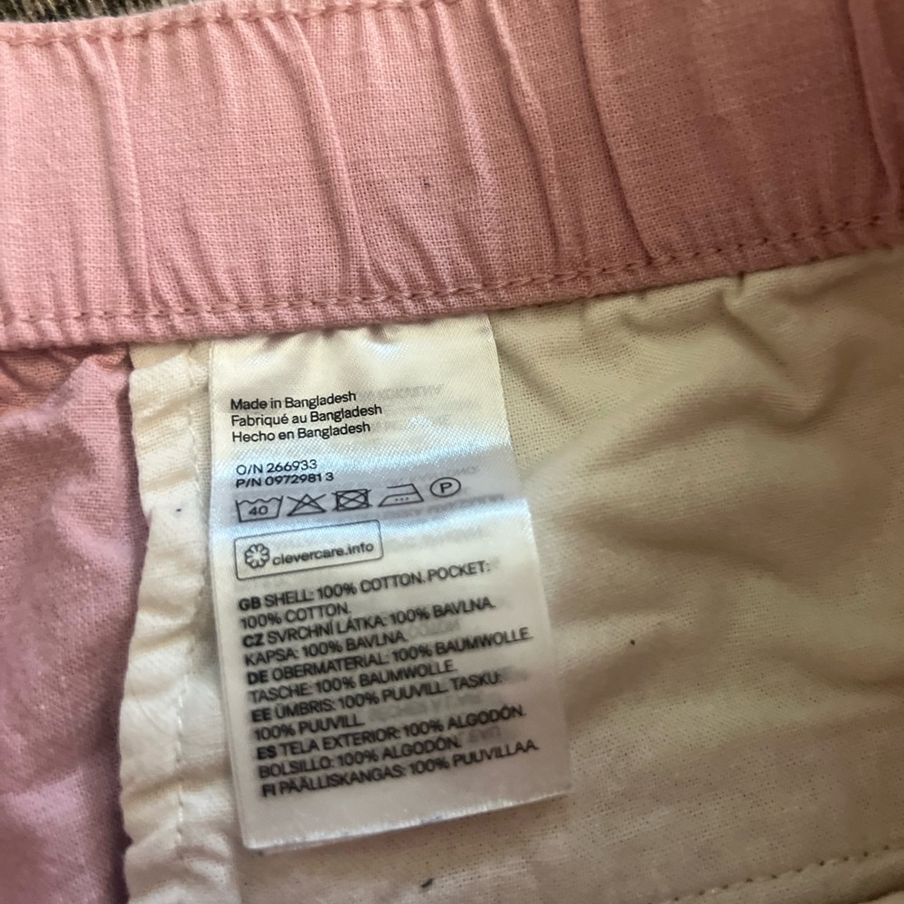 H&M Men's Light Pink REGULAR-FIT CANVAS SHORTS Small - Picture 5 of 8